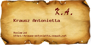 Krausz Antonietta névjegykártya